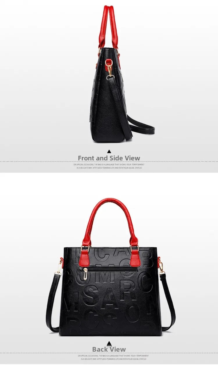 Ladies Large Capacity Leather Shoulder Bag 2025 New Style Urban Simple Tote Bag Women's Single Shoulder Bag Daily Match PlatiNum