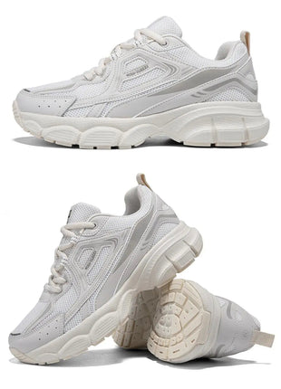 Baasploa Women Running Shoes Lightweight Breathable Sport Shoes Female Comfort White Casual Sneakers Height Increase Cushioning PlatiNum