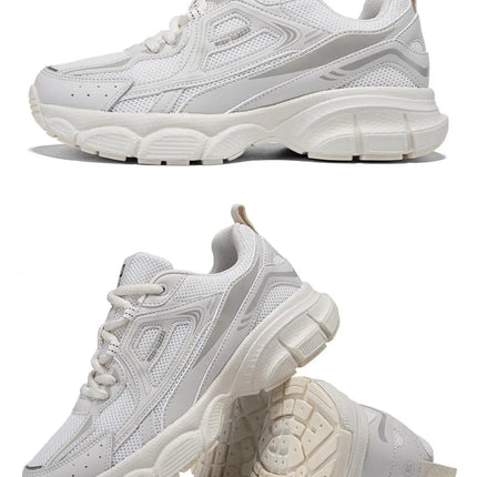 Baasploa Women Running Shoes Lightweight Breathable Sport Shoes Female Comfort White Casual Sneakers Height Increase Cushioning PlatiNum