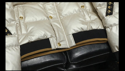 Winter White Duck Down Jacket Men's Light Luxury Trendy Leather Windproof Warm Down Jacket Men Brand Clothes Casual Puffer Coat