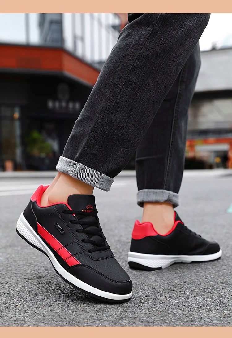 Pu Leather Men Shoes Sneakers Trend Casual Breathable Leisure Male Sneakers Non-Slip Footwear Vulcanized Shoes Tenis Masculino