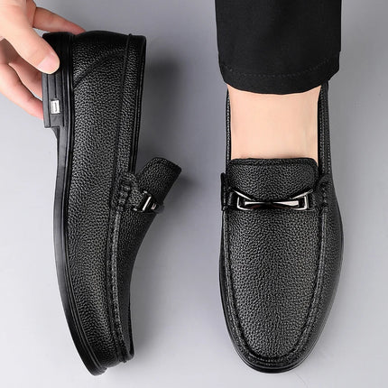Mocassini in Vera Pelle per Uomo, Scarpe Casual Classiche per Lavoro e Pendolarismo, Slip-on Comodi per Passeggiate
