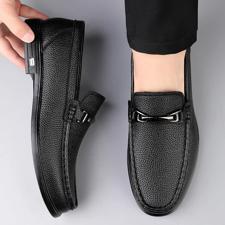 Mocassini in Vera Pelle per Uomo, Scarpe Casual Classiche per Lavoro e Pendolarismo, Slip-on Comodi per Passeggiate