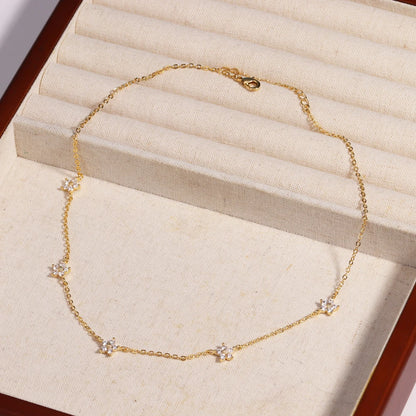 Moda colorata cubic zirconia 5 pezzi collana di fiori per le donne girocollo catena clavicola regali di gioielli da sposa