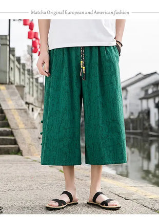 Pantaloni da samurai giapponesi Kimono da uomo Pantaloni casual in cotone retrò da uomo Pantaloni larghi casual Hip Hop Harajuku di alta qualità da uomo