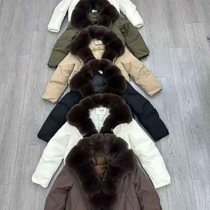 ZADORIN 2026 Detachable Faux Fur Collar Short Parka Winter Jackets Women Elegant Loose Cotton Padded Outerwear Warm Women Coats