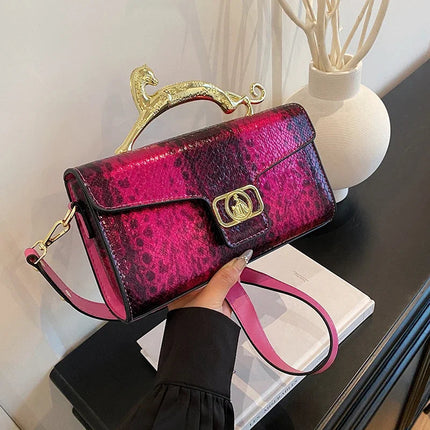 New Ladies Metal Buckle Simple Fashion Shoulder Bag Party Commuting Bag Women Luxury Brand Design PU Leather Bag PlatiNum
