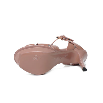 Summer women's elegant sandals luxurious leather party shoes 10cm open toe high heels fashionable wedding shoes plus size 35-43