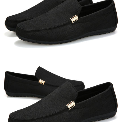 Scarpe casual da uomo in tela slip on mocassini alla moda per uomo abito di lusso scarpe da guida appartamenti formali per feste di matrimonio taglie forti