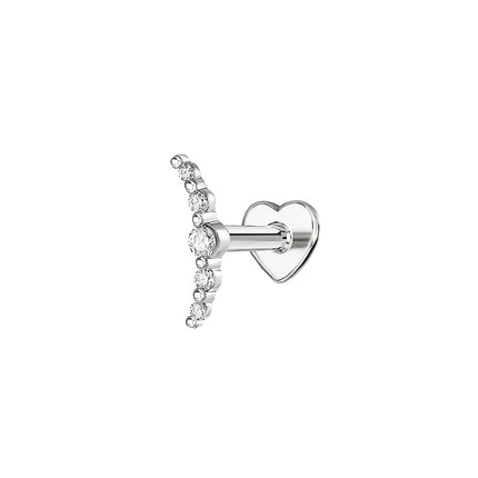 AIDE Heart Round Ball Flat Helix Piercing Earring 925 Sterling Silver Ear Studs Geometric Zircon Exquisite Trinket Studs Aretes PlatiNum