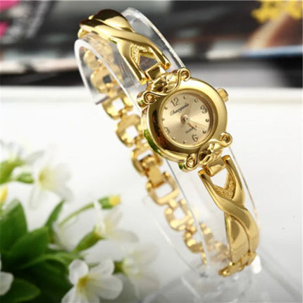 Orologio da polso dorato per donna Orologio da polso da donna di lusso con quadrante piccolo Orologio da donna al quarzo elegante in acciaio Regalo di moda reloj mujer platinumshop