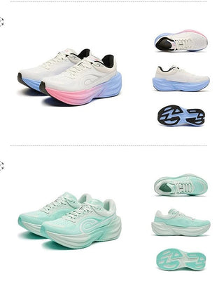 QIAODAN TG1.0 Women's 2026 Marathon Platform Racing Shock Running Shoes Long-distance Soft Rebound Sneakers QDB022253285 PlatiNum