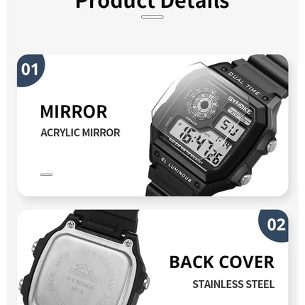 SYNOKE Military Digital Watches Men Sports cronografo luminoso impermeabile maschile orologi da polso elettronici Relogio Masculino platinumshop