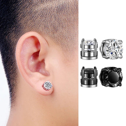 1/16 paia di orecchini a bottone magnetici da uomo in acciaio inossidabile con croce Non penetrante orecchini a cerchio Unisex CZ Magnet Clip on Earring platinumshop