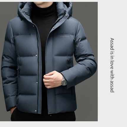 Real 85% Goose Down Jacket Men 2025 Winter Warm Puffer Coat Luxury Hood Thermal Outdoor Jacket Goose Down Parkas Zipper Clothes
