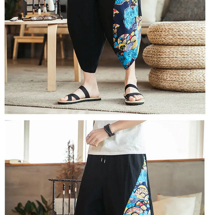Pantaloncini Estivi da Spiaggia per Uomo, Nuova Stampa Hawaiana, Comodi Pantaloni a Tre Quarti in Cotone Traspirante, Moda Casual Maschile