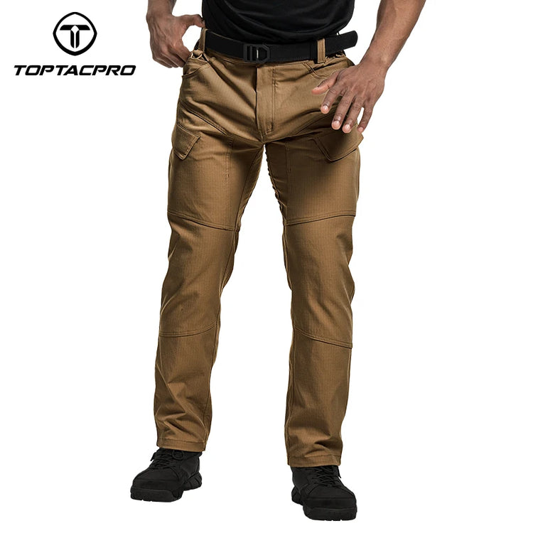 TOPTACPRO Men's Flex Ripstop Water-Resistant Lightweight Stretch Cargo Trousers for EDC Outdoor Work Hiking 8201
