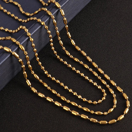 316 Stainless Steel Necklaces For Women Necklace Long Beads Chain Necklace Choker Necklace Bead Necklace Fashion Jewelry Gift PlatiNum