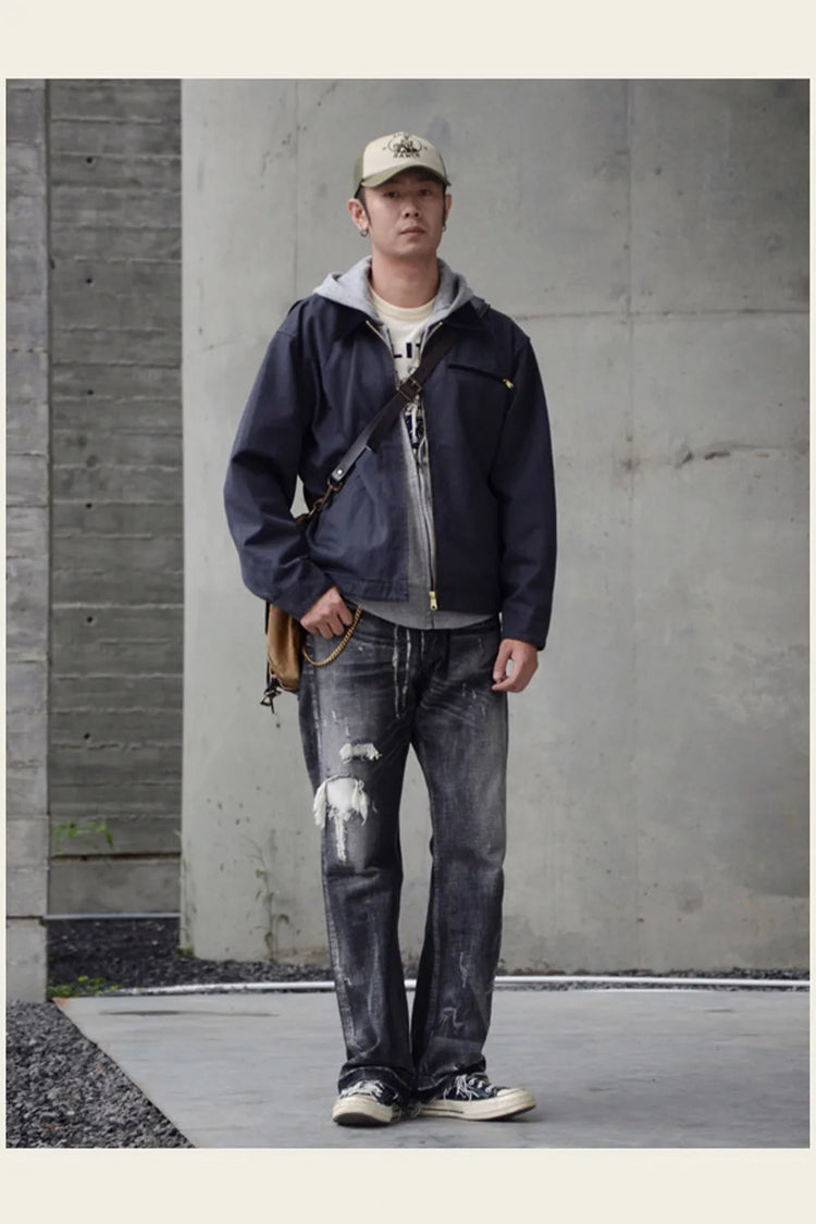Classic Detroit Jacket J01 American Vintage Workwear Spring/Fall 100% Cotton Canvas Jacket J97 Loose-Fit Lightweight Coat