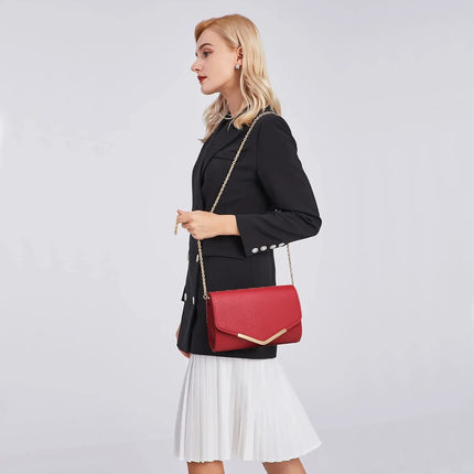 Miss Lulu Elegante Pochette da Donna con Catena Rimovibile, Borsa da Sera alla Moda per Matrimoni e Feste, Piccola Borsa a Tracolla Pratica