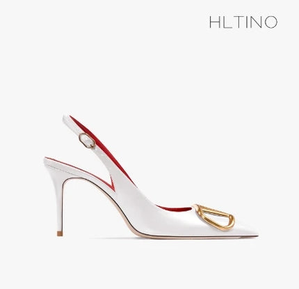 HLTINO Fahion Slingback Nero Comode Scarpe Estive da Donna Sandali con Tacco Alto 2025 Tendenza per Abito da Festa di Nozze