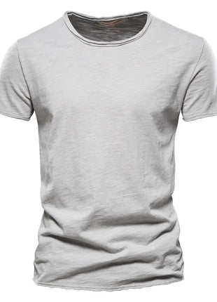 T-shirt homme 100% coton Décontracté Doux Fitness Été T-shirts fins Vêtements d'intérieur Homme Col rond Manches courtes T-shirt uni pour homme