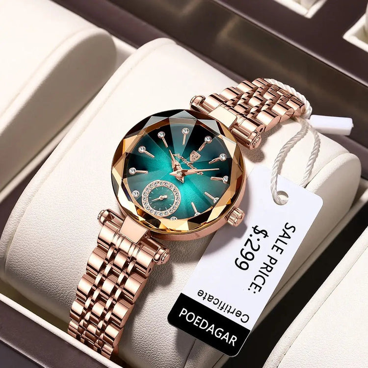 POEDAGAR Orologi al quarzo da donna eleganti di lusso Orologio impermeabile in acciaio inossidabile per donna Orologio da polso da donna alla moda casual reloj platinumshop