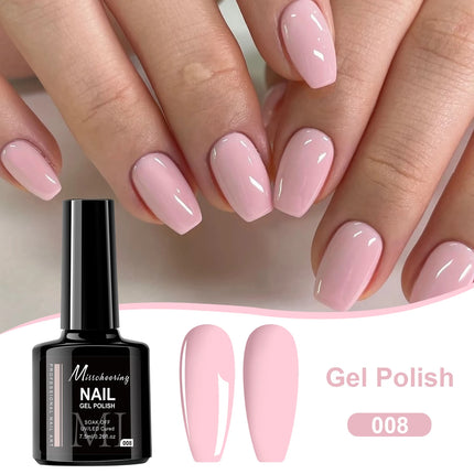 Misscheering 7.5ml Nude Pink Removable Gel Nail Polish UV/LED Gel Suitable  All Skin Tones Professional Nail Salons And Home DIY