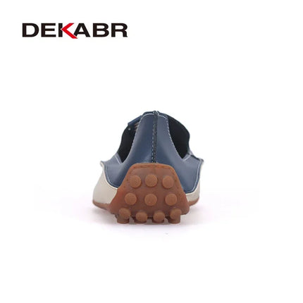 DEKABR Uomo Casual Appartamenti Moda Mocassini morbidi in vera pelle Mocassini di marca Scarpe da uomo traspiranti di alta qualità Plus Size 36-47