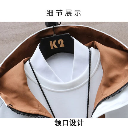 Autumn Casual Men Sets Two Pieces Fashion Korean Trend Hooded Jacket + Pants Spring Sweatshirt Sportswear Man Suit