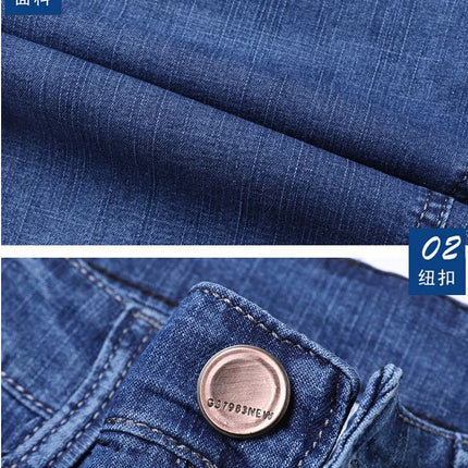 Nuovi pantaloncini di jeans di fascia alta da uomo nella primavera e nell'estate del 2025, pantaloncini di jeans casual da lavoro di marca larghi e versatili