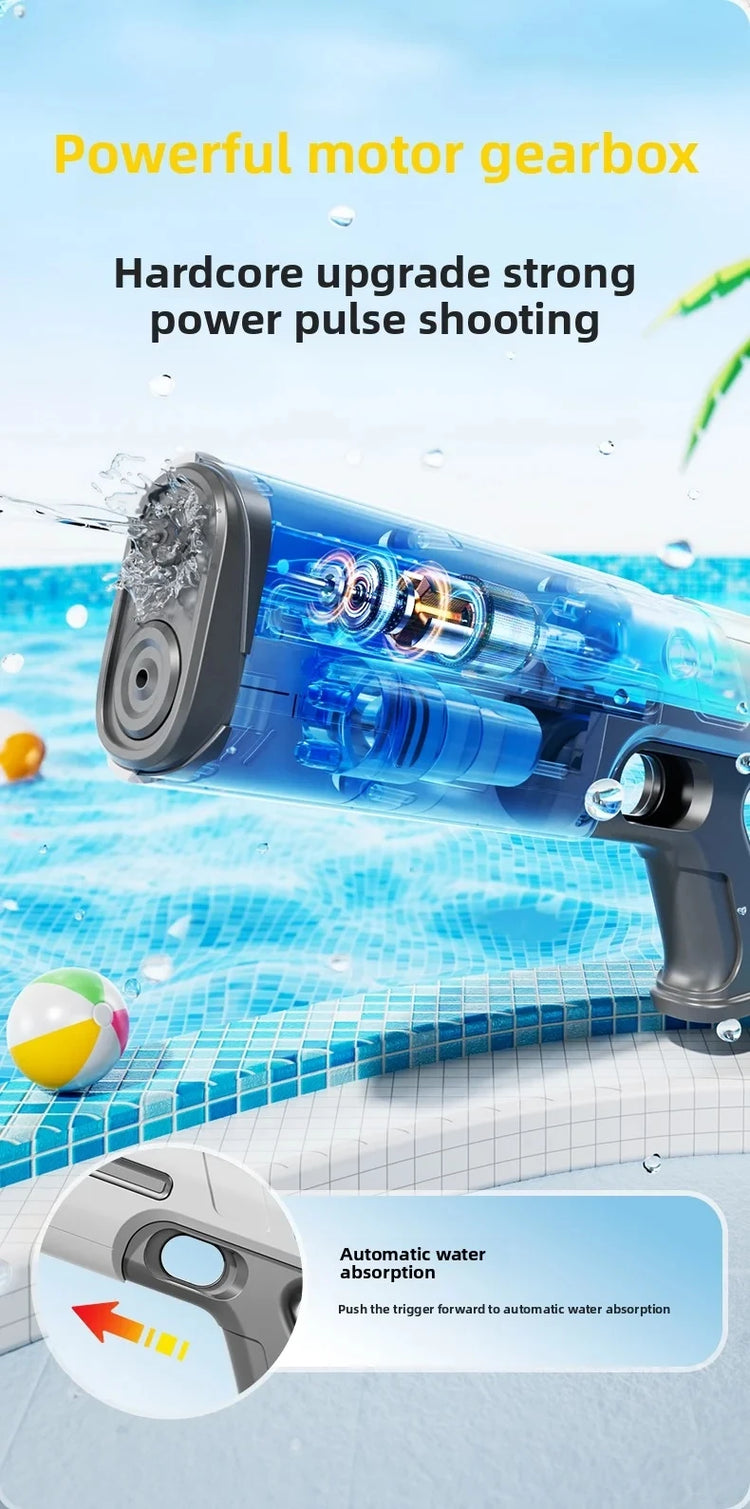 Pistole ad Acqua Elettriche per Adulti, Potenti Spruzzi Automatici, Pistole ad Acqua con Serbatoio, Giocattolo Estivo per Bambini e Ragazzi