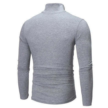 Thermal Underwear Tops Men Spring Clothes Thermal Shirt Autumn Men's Winter Tights High Neck Thin Slim Fit Long Sleeve T-shirt PlatiNum