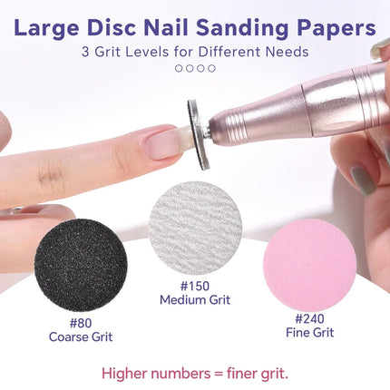 Dead Skin Replaceable Sanding Paper Set for Manicure Pedicure With Metal Disc Nail Drill Bit Calluses Removal Foot Care Tool Acc 2028
