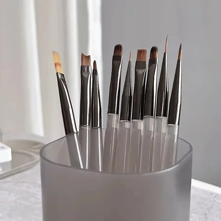 9Pcs UV Gel Acrylic Nail Brush Set, Nail Tips Extension Nail Brushes 3D Carving Manicure Salon Tools 2028