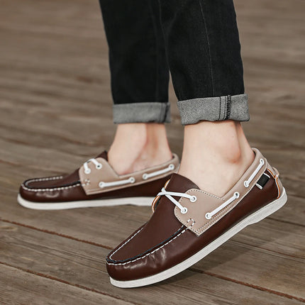 Scarpe mocassini da uomo alla moda con punta a grembiule, comode antiscivolo per passeggiate all'aperto, viaggi, primavera ed estate