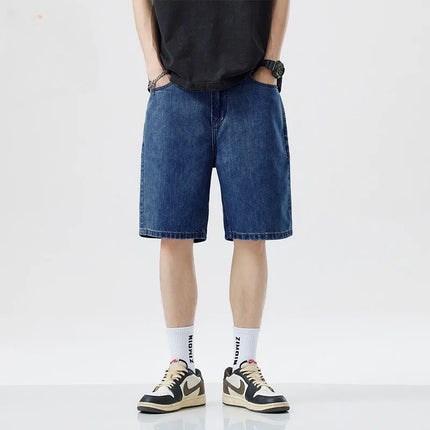 2025 Nuovi pantaloncini estivi Jeans da uomo Pantaloni in denim Stretch Blu scuro Fashion Design Jeans da uomo Slim Dritto Jeans corti maschili Hombre