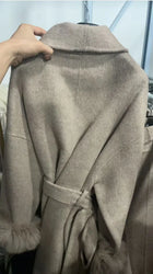BJTZ Fox Fur Classic Long Double-Sided Pure Wool Coat For Women 2025 New Autumn Winter High-End Woolen Jacket