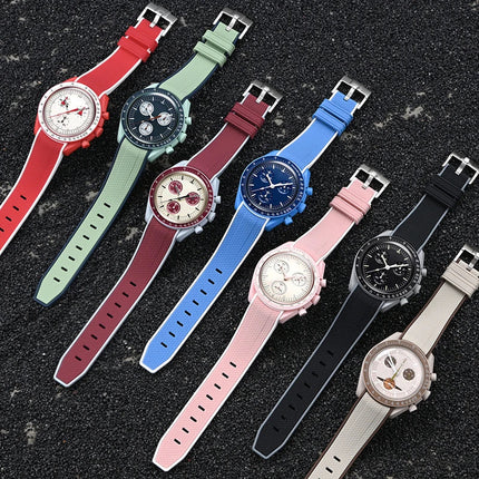 Per Omega Swatch 20mm Curva cinturino per orologio Speedmaster MoonSwatch Planet Snoopy cinturino cinturino a sgancio rapido braccialetto in gomma platinumshop