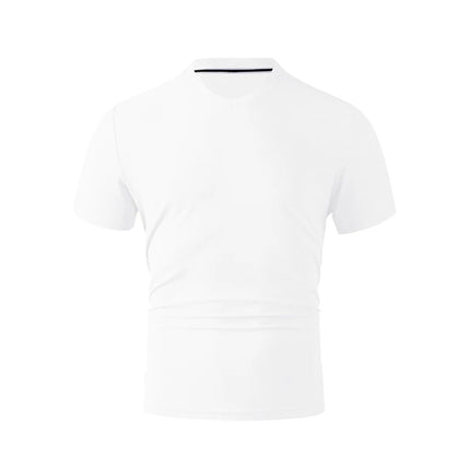2025 New Men's Casual Fashion Simple V-neck Short Sleeved T-shirt Summer Comfortable Breathable Versatile Top PlatiNum