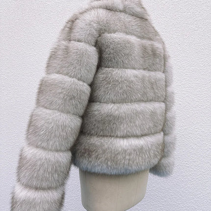 ZADORIN New Luxury Big Collar Spliced Fluffy Faux Fur Coat Women Elegant Winter Faux Fur Jacket Woman Fur Coats Thicken Fur Top