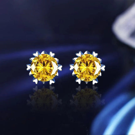 GRA 925 Sterling Silver D VVS1 Moissanite Earrings Diamond Tester Positive Snow Stud Zircon Women Sparkling Wedding Jewelry PlatiNum