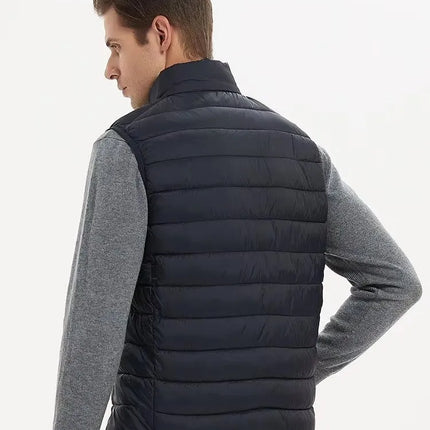Men' Sleeveless Vest Jackets Winter Fashion Male Cotton-Padded Vest Coats Men Stand Collar Warm Waistcoats Clothing