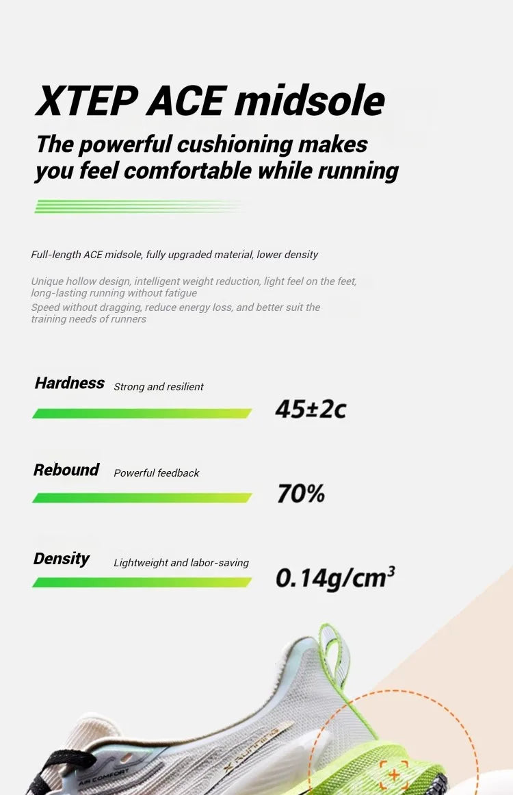 Xtep 2000km 3.0 Running Shoes For Men 2025 Spring Sneakers Cushioning Training Jogging Wear-Resistant Lightweight 875119110032