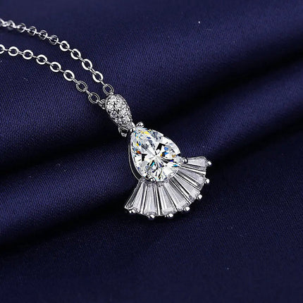 925 Sterling Silver Necklace For Women Round Pendent Sparkling Pave CZ Necklace Fashion Anniversary Birthday Jewelry Gifts N325 PlatiNum