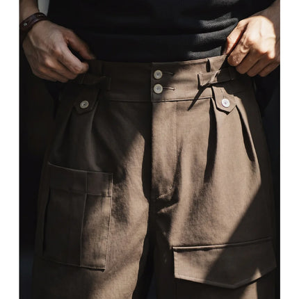 Maden P37 British Army Military Style Cargo Pants Mens Heavyweight Straight Multi Pocket Tactical Trousers Vintage Casual Autumn