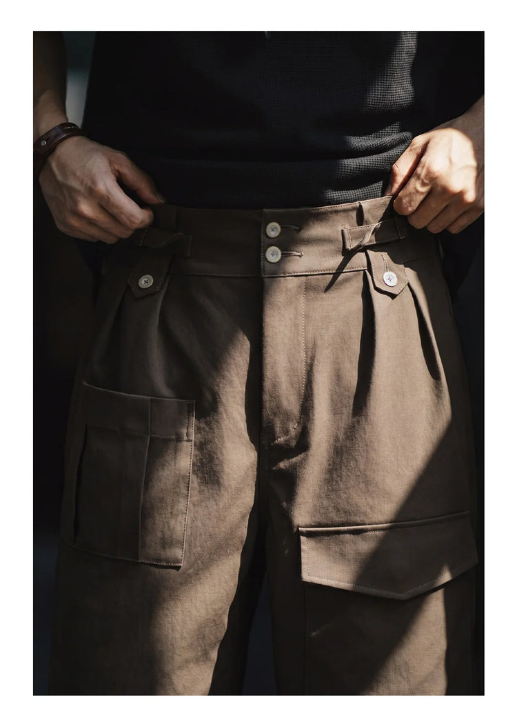 Maden P37 British Army Military Style Cargo Pants Mens Heavyweight Straight Multi Pocket Tactical Trousers Vintage Casual Autumn
