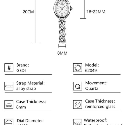Orologio da donna Luce di lusso retrò tempestato di diamanti Bracciale di alta bellezza Orologi da donna squisiti alla moda platinumshop