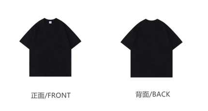 600G Heavy Cotton Short-sleeved T-shirt Men's and Women's Summer Loose Casual Trend Versatile Round Neck Half-sleeved Clothes PlatiNum