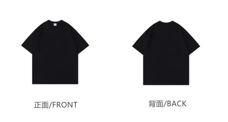 600G Heavy Cotton Short-sleeved T-shirt Men's and Women's Summer Loose Casual Trend Versatile Round Neck Half-sleeved Clothes PlatiNum